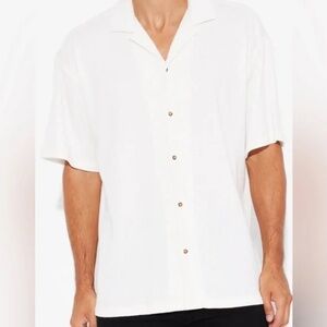 Cord Knit Short Sleeve Shirt White